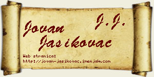 Jovan Jasikovac vizit kartica